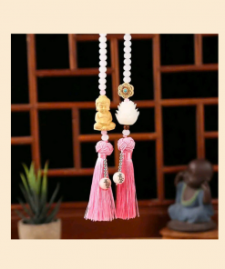 khánh treo xe Phật và sen trắng