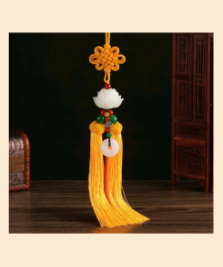 khánh treo xe sen trắng dây vàng