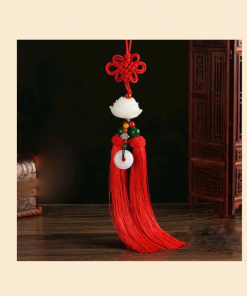 khánh treo xe sen trắng dây đỏ