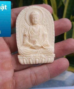 Mặt dây chuyền Phật A Di Đà, ngà thực vật khảm nổi 3D