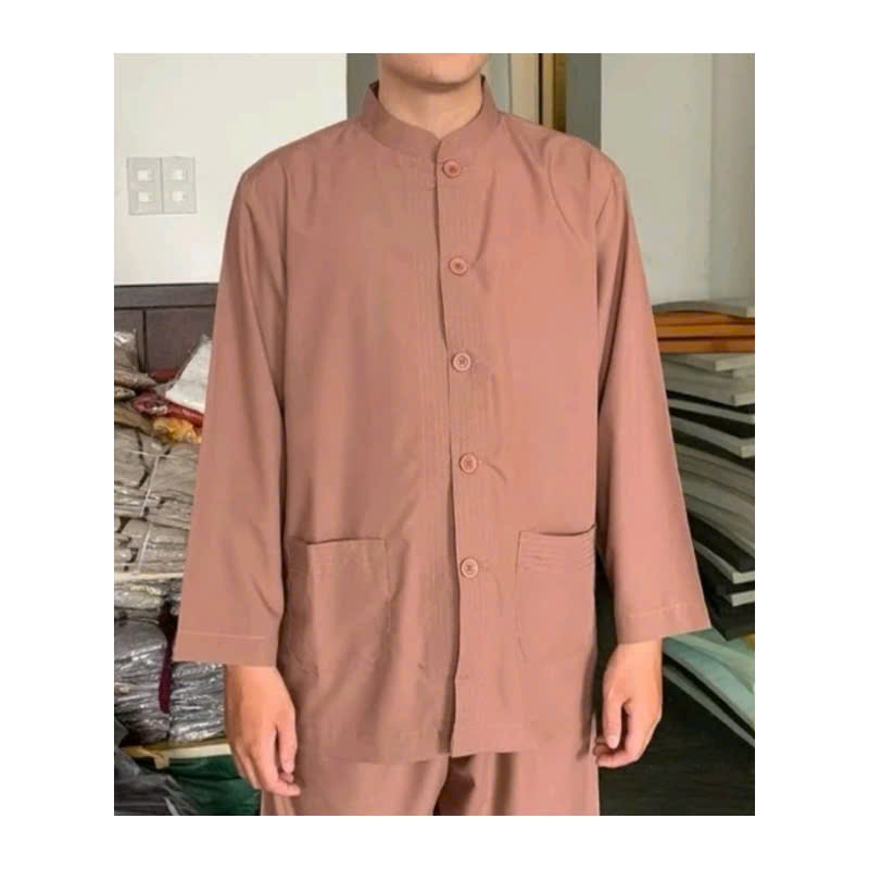 Bộ lãnh tụ nam Bộ lãnh tụ nam cổ truyền thống tay dài quần ống suông